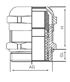 Double-Locked Cable Gland manufacturer_Cable Gland Through Type drawing