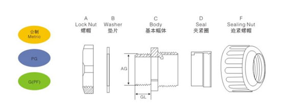 Nylon Gland Supplier Introduction_Nylon Conduit Fitting Drawing